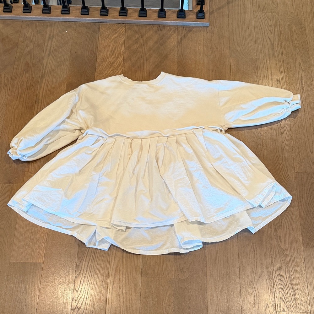 Free People Cream Long Sleeve Dress